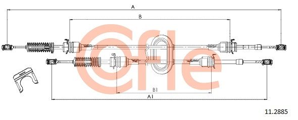 COFLE 92.11.2885 Cable Pull, manual transmission