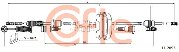 COFLE 92.11.2893 Cable Pull, manual transmission