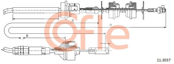 COFLE 92.11.3037 Cable Pull, clutch control