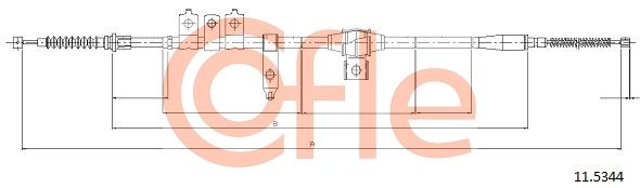 COFLE 92.11.5344 Cable Pull, parking brake