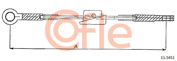 COFLE 92.11.5451 Cable Pull, parking brake