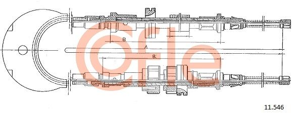 COFLE 92.11.546 Cable Pull, parking brake