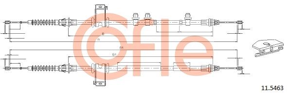 COFLE 92.11.5463 Cable Pull, parking brake