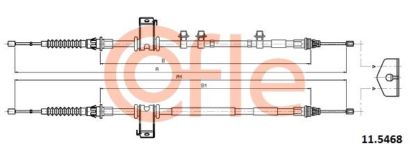 COFLE 92.11.5468 Cable Pull, parking brake