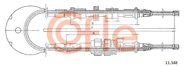 COFLE 92.11.548 Cable Pull, parking brake