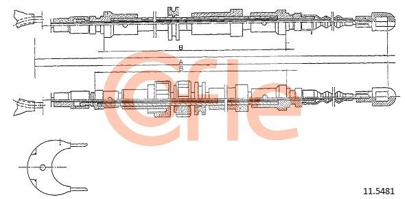 COFLE 92.11.5481 Cable Pull, parking brake