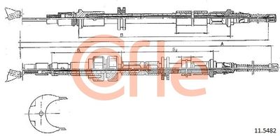 Cable Pull, parking brake COFLE 92.11.5482