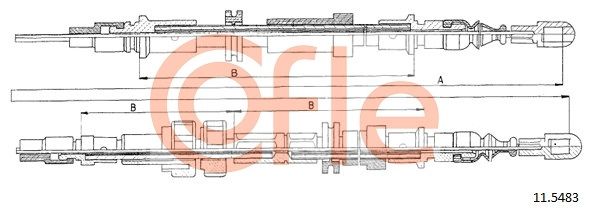 COFLE 92.11.5483 Cable Pull, parking brake