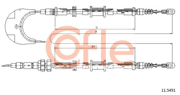 COFLE 92.11.5491 Cable Pull, parking brake