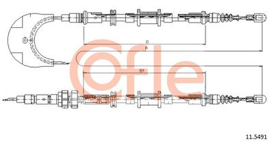 Cable Pull, parking brake COFLE 92.11.5491