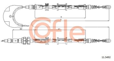 Cable Pull, parking brake COFLE 92.11.5492