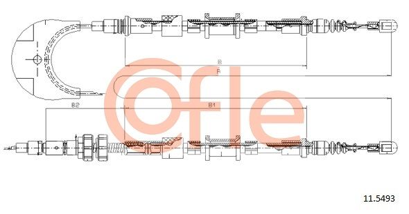 COFLE 92.11.5493 Cable Pull, parking brake