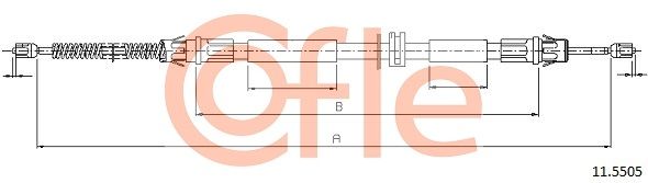 COFLE 92.11.5505 Cable Pull, parking brake