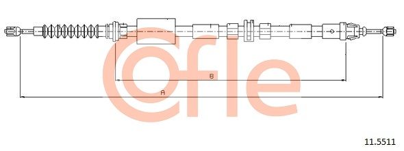 COFLE 92.11.5511 Cable Pull, parking brake