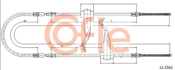 COFLE 92.11.5561 Cable Pull, parking brake