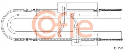 Cable Pull, parking brake COFLE 92.11.5561