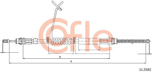 COFLE 92.11.5582 Cable Pull, parking brake