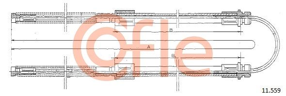 COFLE 92.11.559 Cable Pull, parking brake