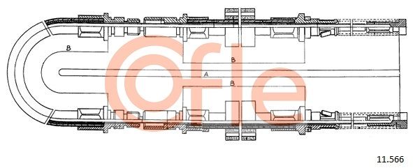 COFLE 92.11.566 Cable Pull, parking brake