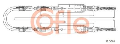 Cable Pull, parking brake COFLE 92.11.5661