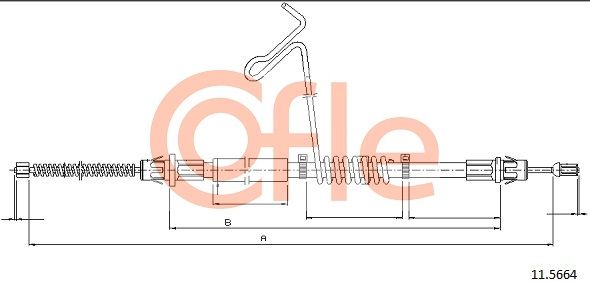 COFLE 92.11.5664 Cable Pull, parking brake