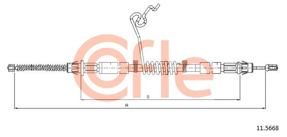 COFLE 92.11.5668 Cable Pull, parking brake