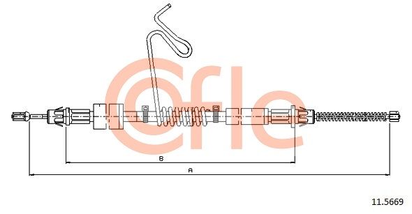 COFLE 92.11.5669 Cable Pull, parking brake