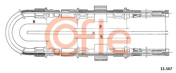COFLE 92.11.567 Cable Pull, parking brake