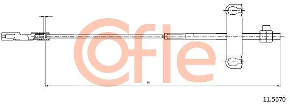 COFLE 92.11.5670 Cable Pull, parking brake