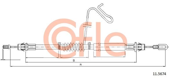 COFLE 92.11.5674 Cable Pull, parking brake
