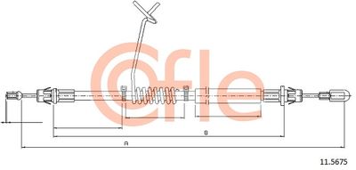 Cable Pull, parking brake COFLE 92.11.5675