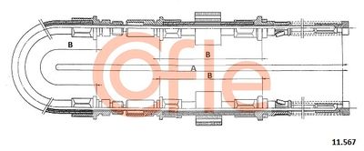 Cable Pull, parking brake COFLE 92.11.567