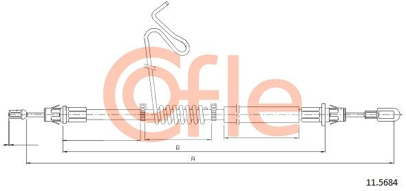 COFLE 92.11.5684 Cable Pull, parking brake