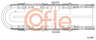 Cable Pull, parking brake COFLE 92.11.568