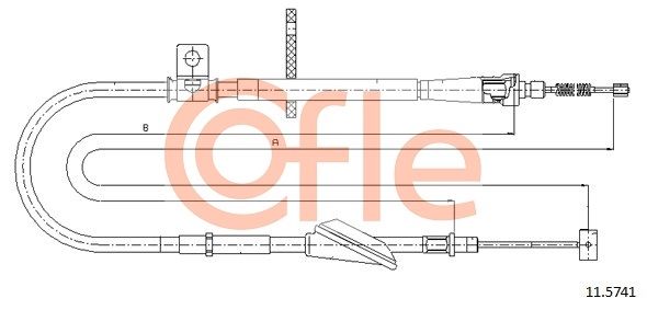 COFLE 92.11.5741 Cable Pull, parking brake