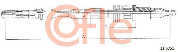 COFLE 92.11.5751 Cable Pull, parking brake