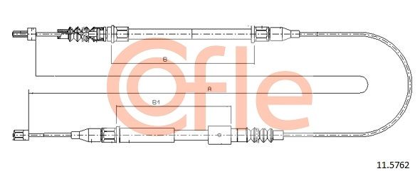 COFLE 92.11.5762 Cable Pull, parking brake