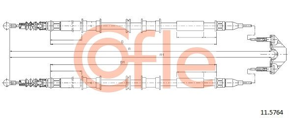 COFLE 92.11.5764 Cable Pull, parking brake