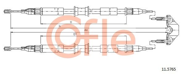 COFLE 92.11.5765 Cable Pull, parking brake