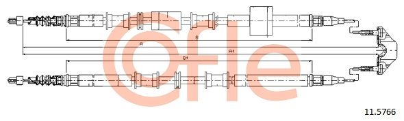 COFLE 92.11.5766 Cable Pull, parking brake