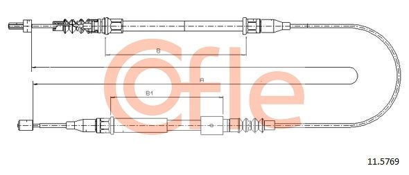 COFLE 92.11.5769 Cable Pull, parking brake
