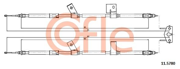 COFLE 92.11.5780 Cable Pull, parking brake