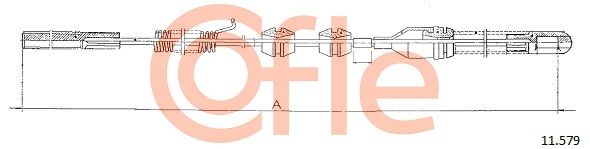 COFLE 92.11.579 Cable Pull, parking brake