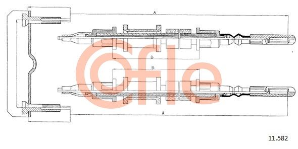 COFLE 92.11.582 Cable Pull, parking brake