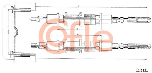 COFLE 92.11.5821 Cable Pull, parking brake