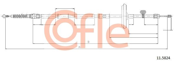 COFLE 92.11.5824 Cable Pull, parking brake