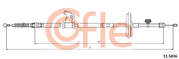 COFLE 92.11.5836 Cable Pull, parking brake