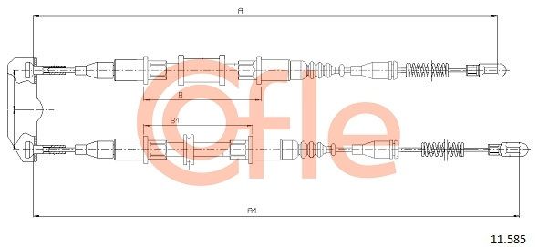 COFLE 92.11.585 Cable Pull, parking brake