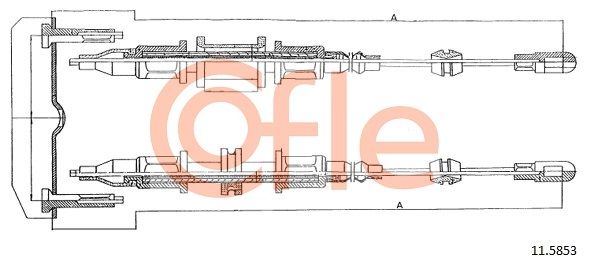 COFLE 92.11.5853 Cable Pull, parking brake