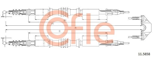 COFLE 92.11.5858 Cable Pull, parking brake